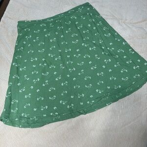 Billabong Green Floral A-Line Skirt